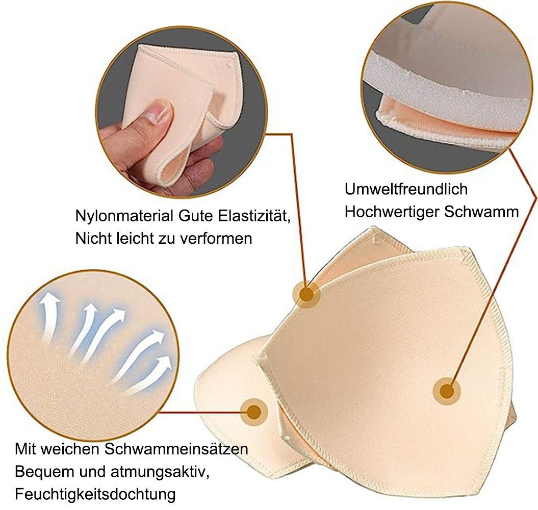 DRSEON BH-Einlagen BH-Pads, BH-Polsterung, herausnehmbare Sport-BH-Pads (3 Paar)