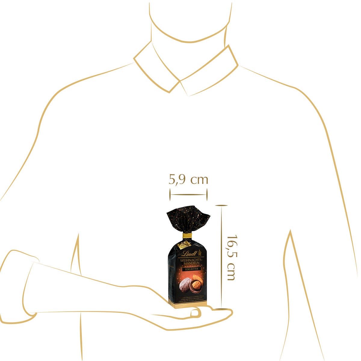 Weihnachts-Bitter-Mandeln 70%, 100g