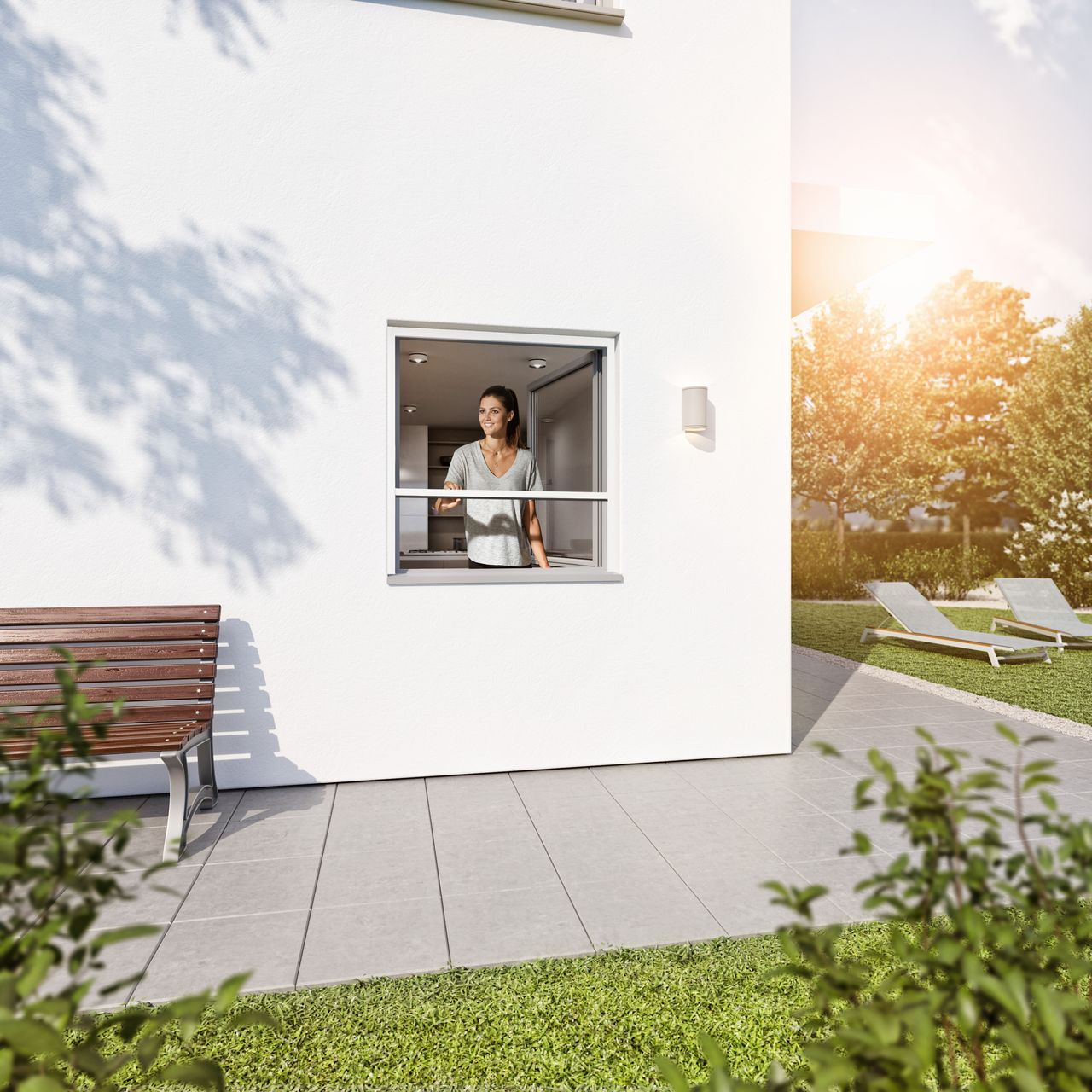 Powertec Insektenschutz -Rollo Fenster 130x160cm Weiß