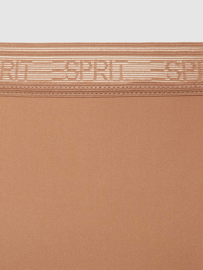 Pants mit semitransparentem Logo-Bund in beige