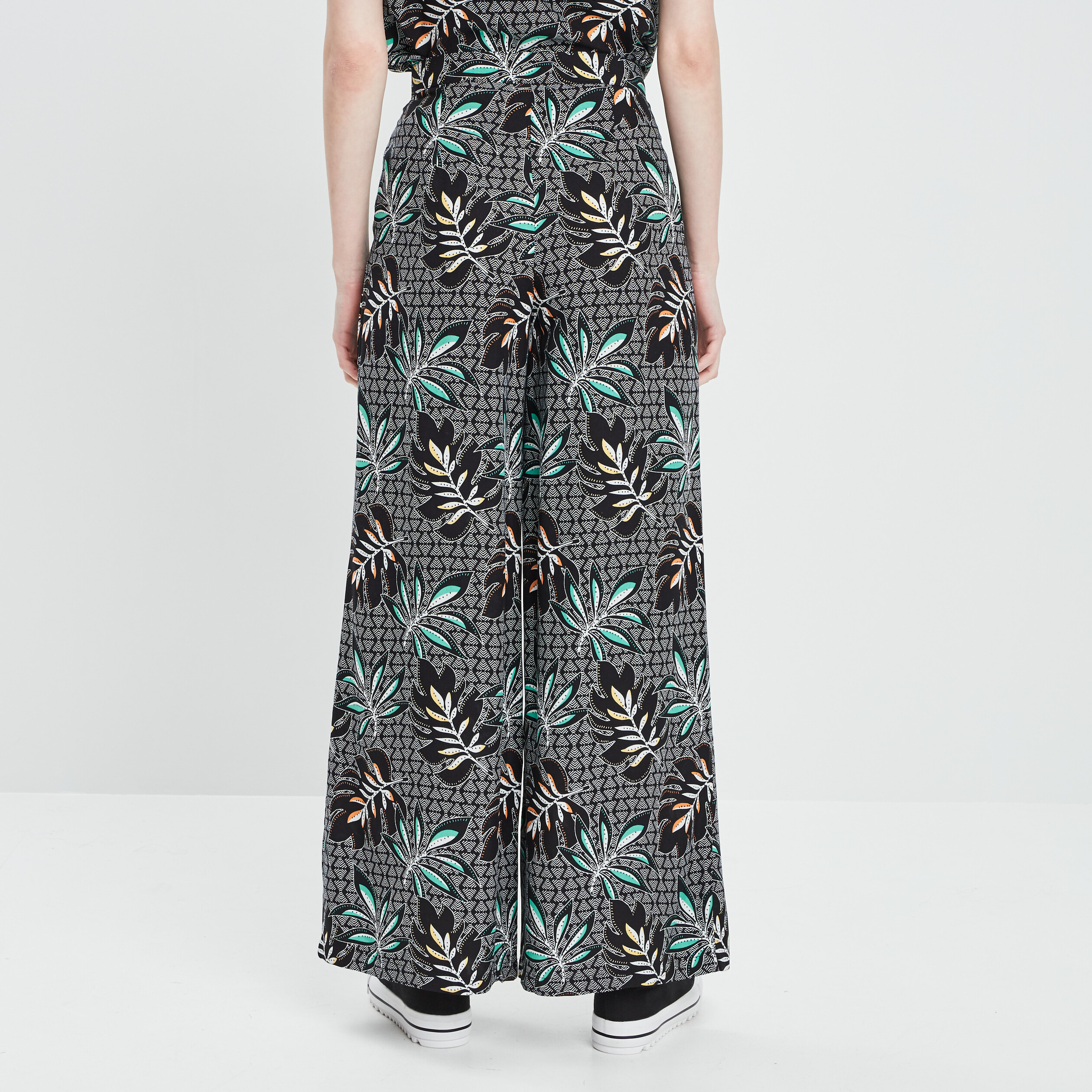 Pantalon large fluide noir femme | La Halle