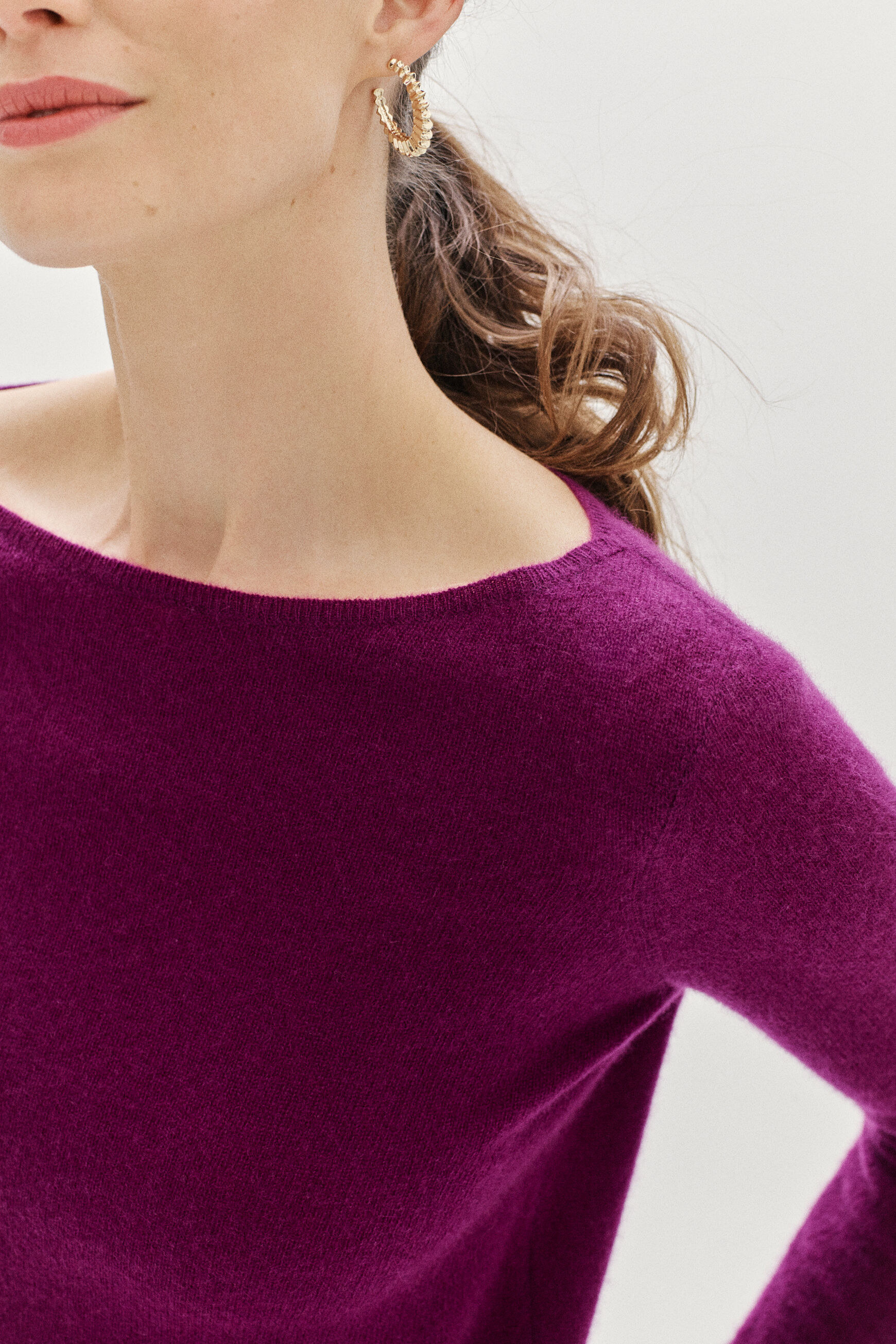 pull zofia 100% cachemire prune femme