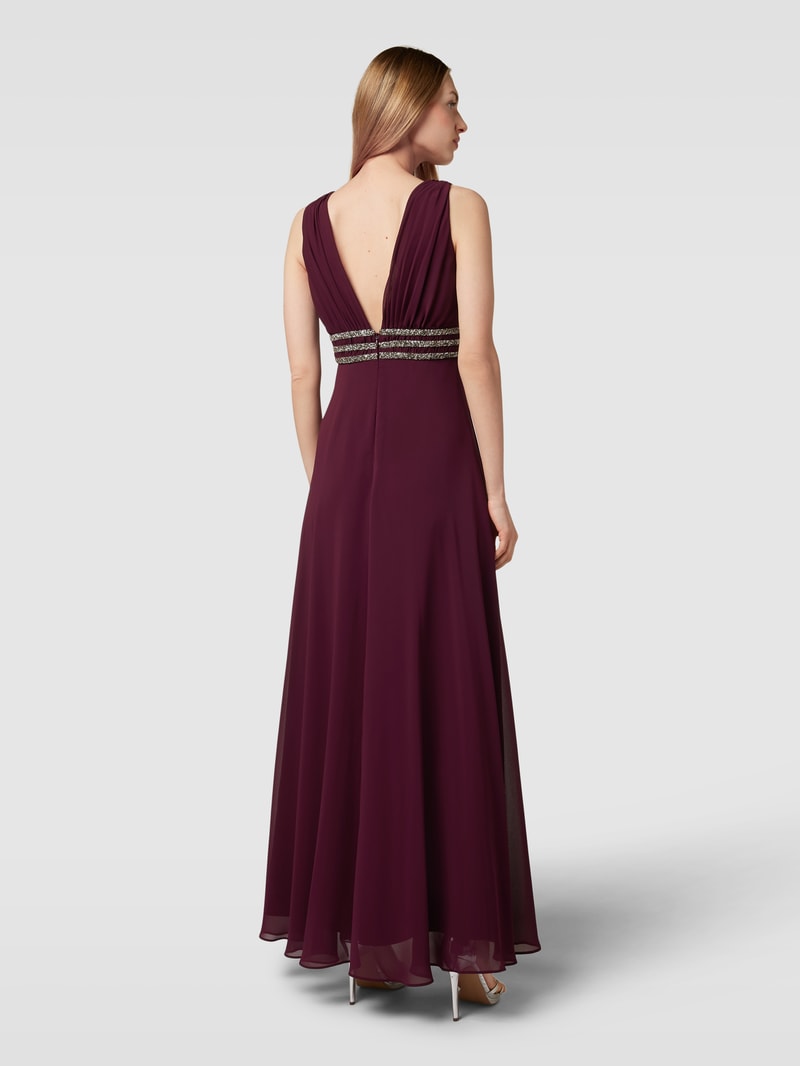 Abendkleid mit Rückenausschnitt in kirschrot