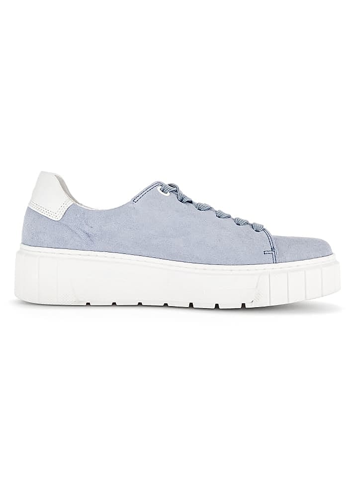Gabor Leder-Sneakers in Hellblau günstig kaufen 38,5
