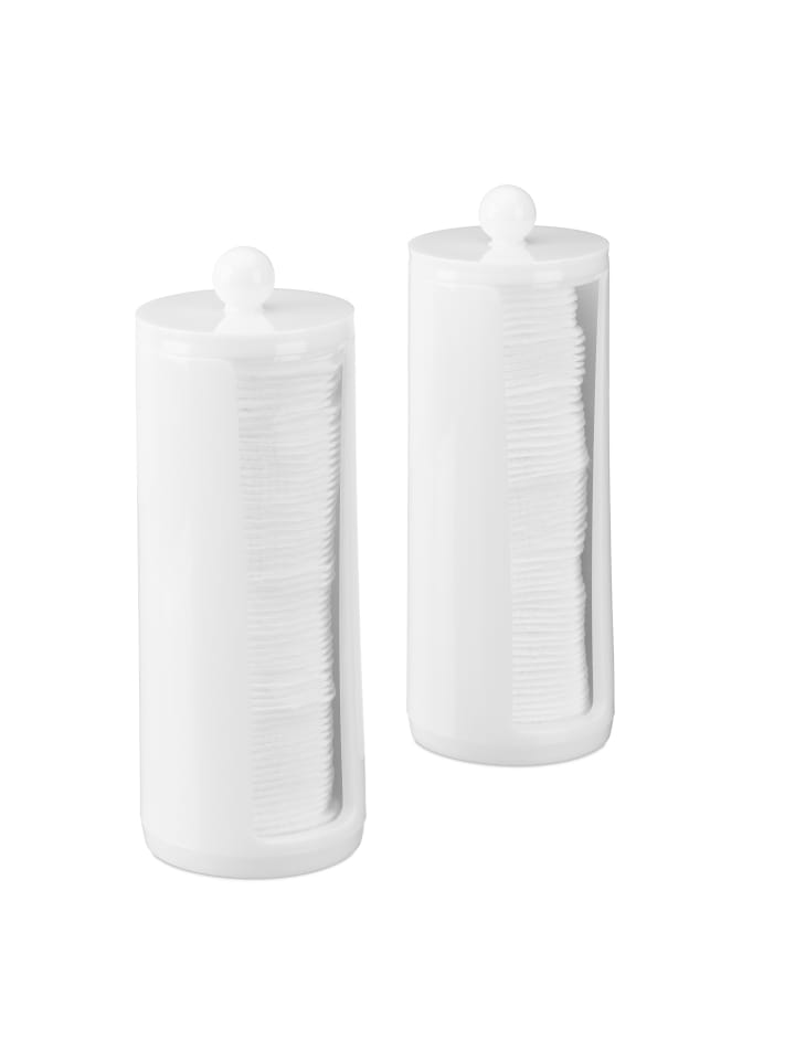 relaxdays 2er-Set: Wattepads Aufbewahrung in Weiß günstig kaufen onesize
