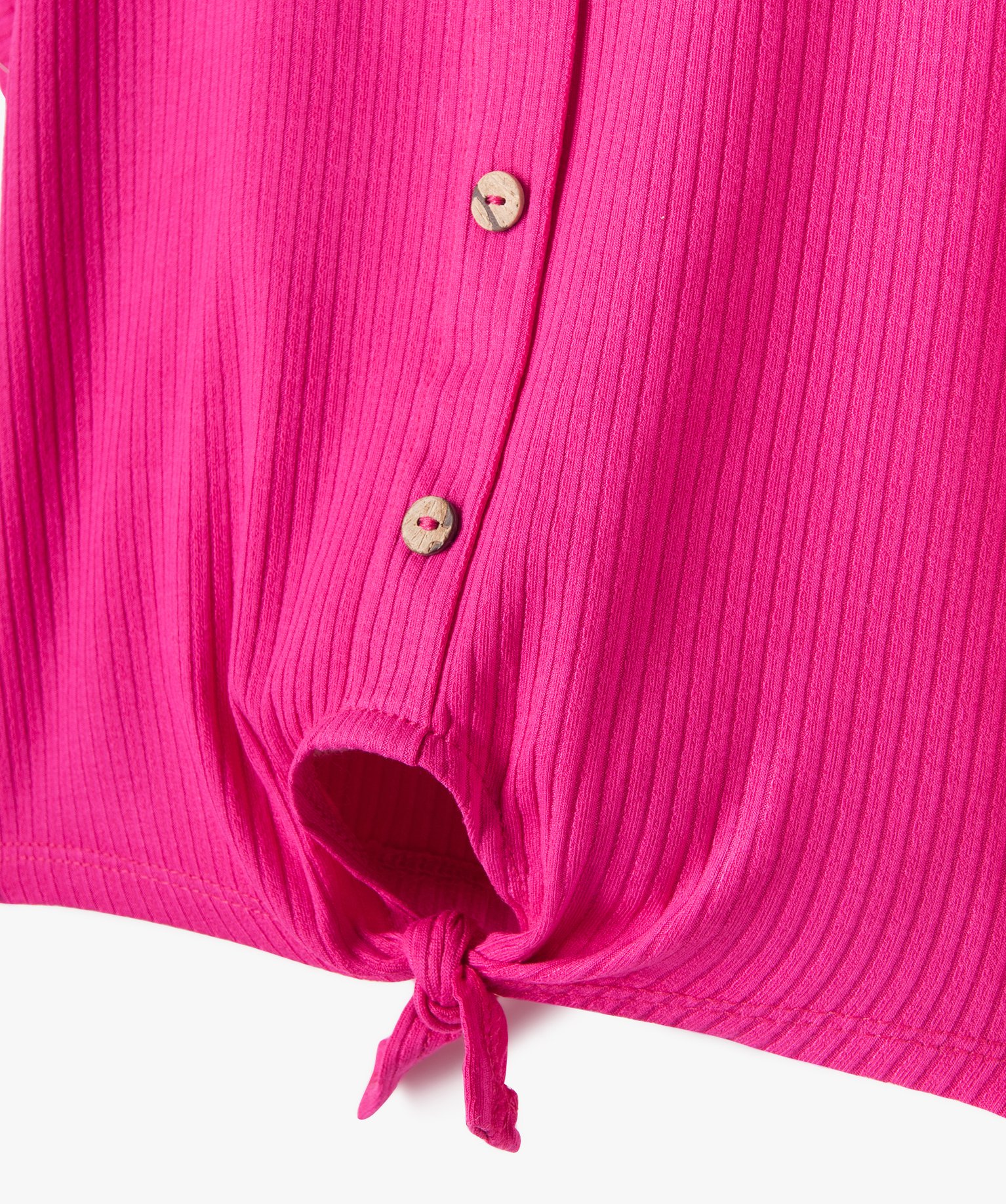 Tee-shirt à manches courtes avec boutons fantaisie et bas n... rose | GEMO