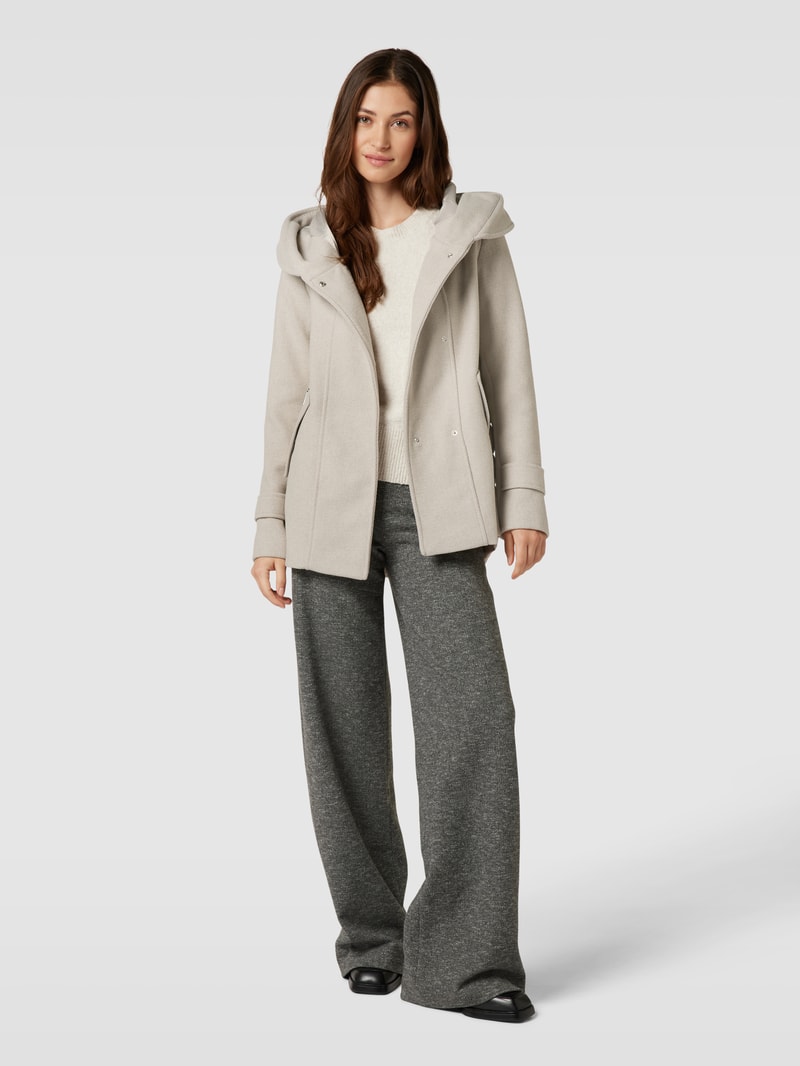 Jacke mit Kapuze und Ärmelriegeln in kitt