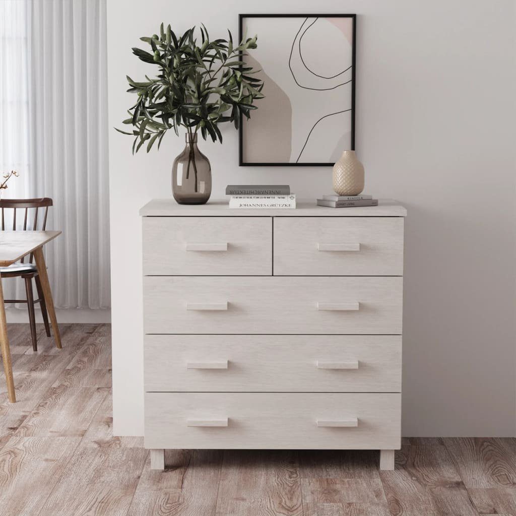 vidaXL Sideboard Sideboard HAMAR Weiß 79x40x80 cm Massivholz Kiefer (1 St)