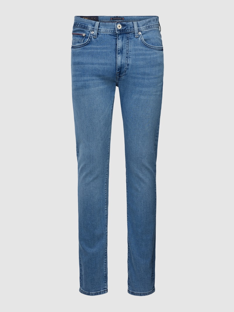 Slim Fit Jeans mit Knopf- und Reißverschluss Modell 'STEVEN' in blau