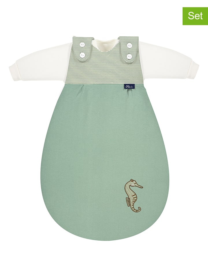 Alvi 3tlg. Set: Babyschlafsack ''Seahorse'' in Grün günstig kaufen