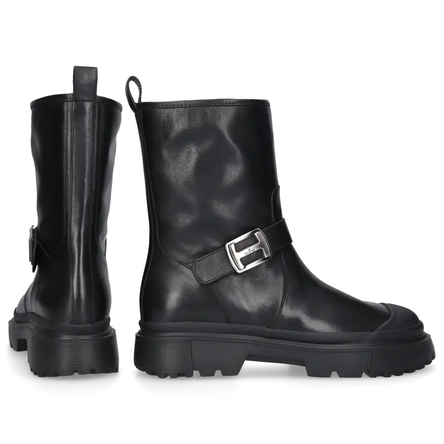 Hogan - Cowboy-/ Bikerstiefeletten H619 Kalbsleder - schwarz
