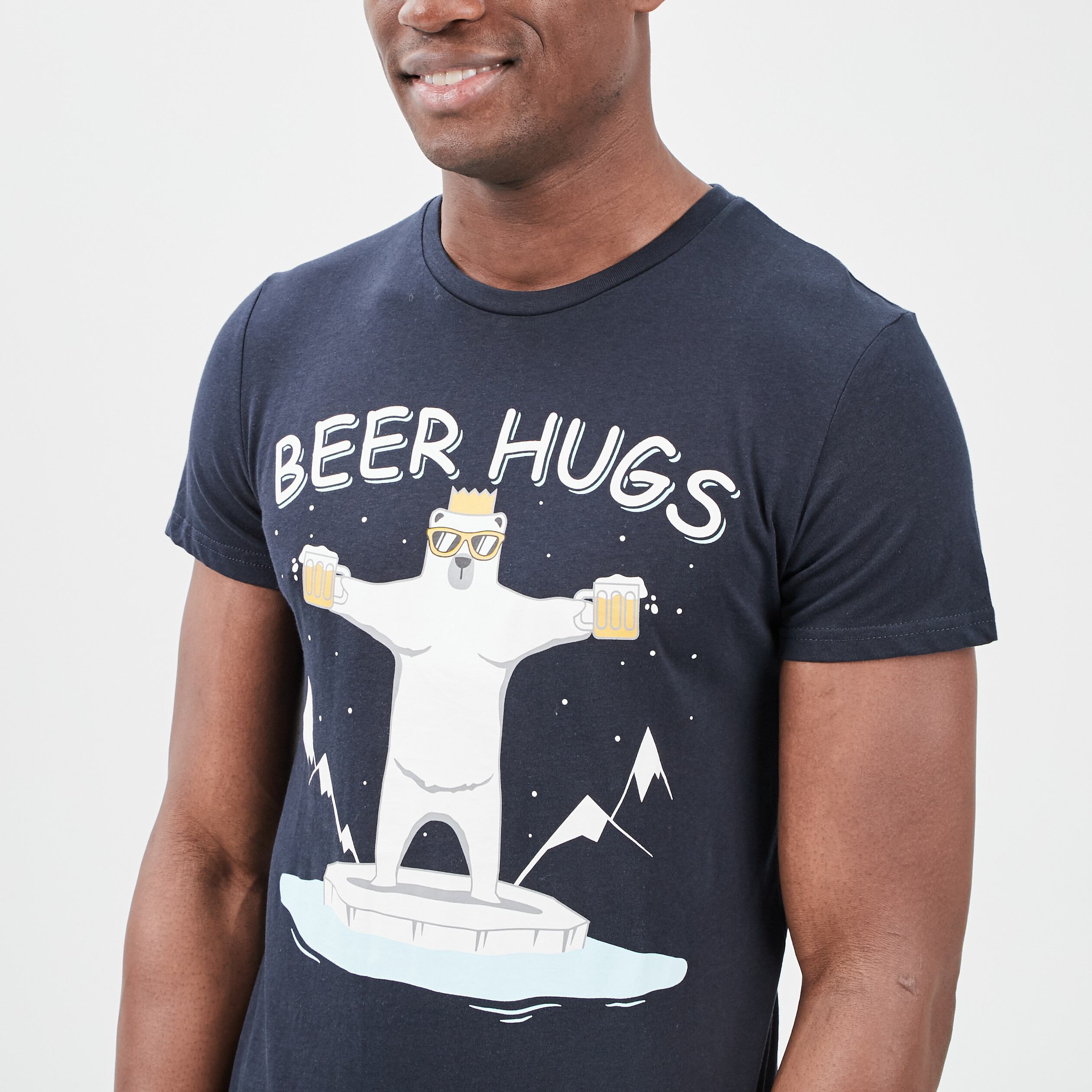 T-shirt manches courtes bleu marine homme | La Halle