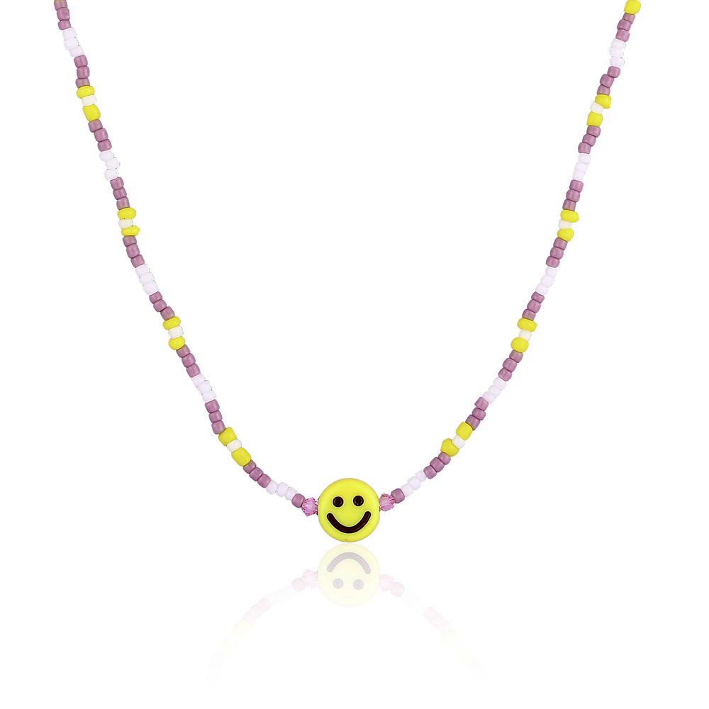 Elli Elli Collier Enfants Smiiley symbole perles Emoji avec perles d'eau douce en arge collier