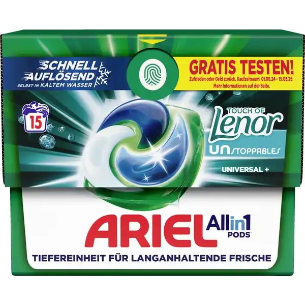 Universal+ All-in-1 Pods Vollwaschmittel Flüssig Touch of Unstoppables 15WL