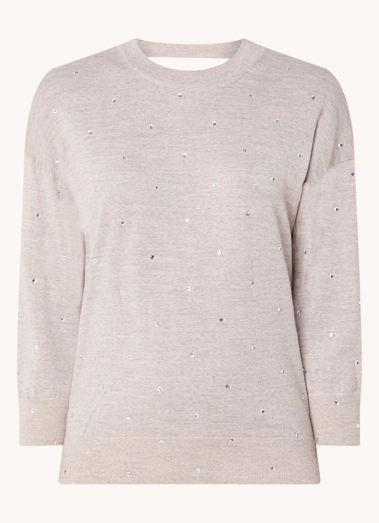 Suéter de malha fina Zadig&Voltaire Kansy feito de lã merino com strass e decote nas costas