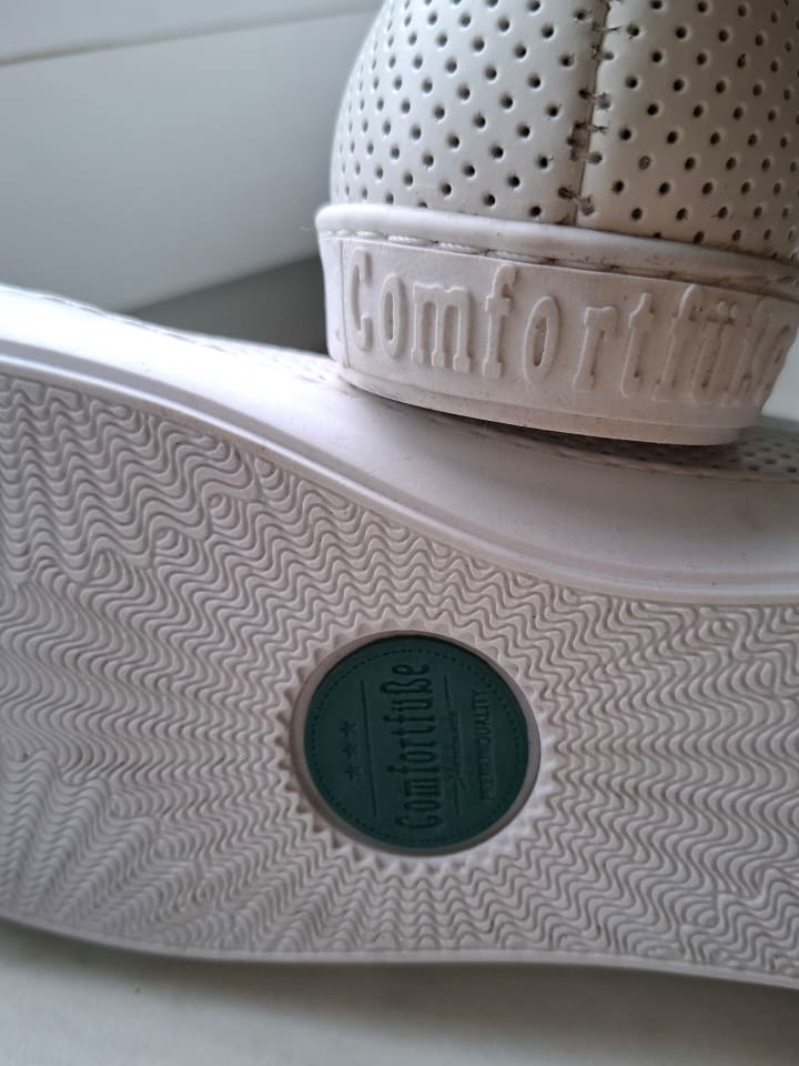Comfortfusse Leder-Sneakers in Weiß günstig kaufen 36