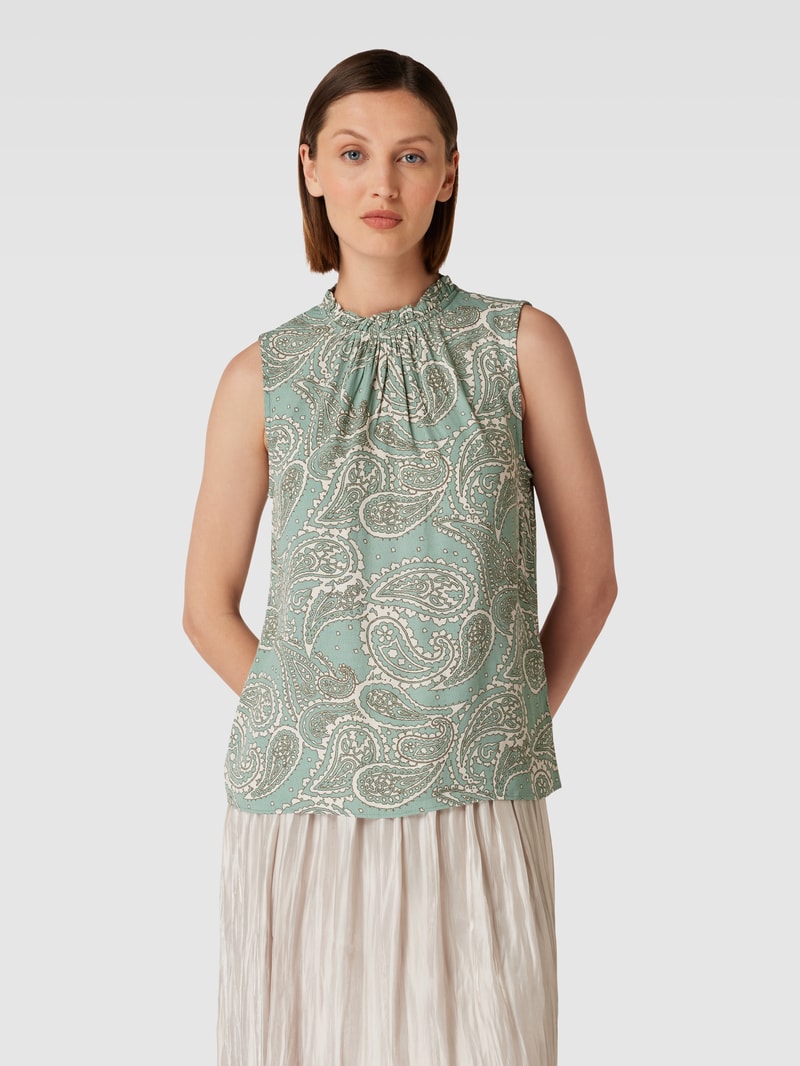 Blusenshirt mit Allover-Muster in lindgrün