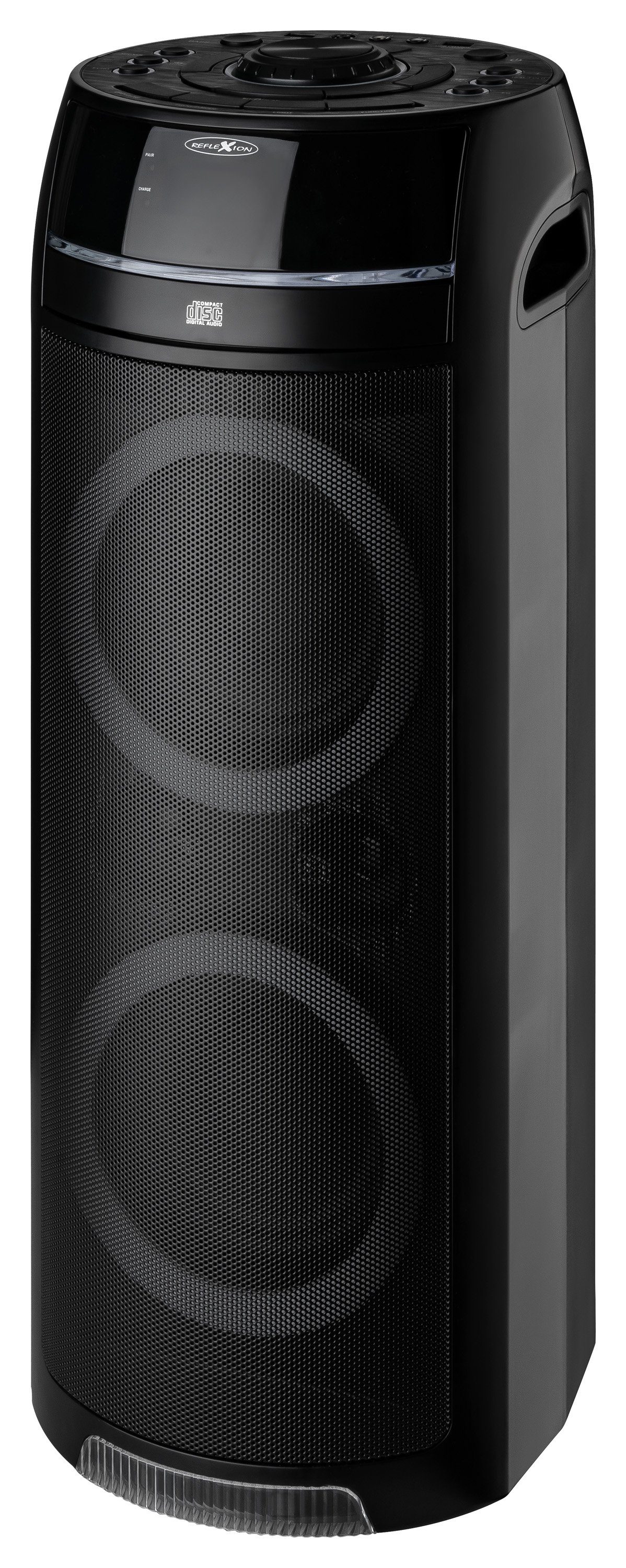 Reflexion PS10BTCD mit CD-Player Party-Lautsprecher (450 W, mit Radio, Bluetooth, USB, MP3, CD, AUX-IN, Akku)