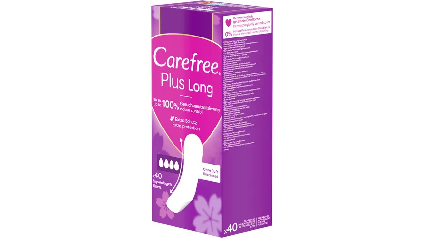 Carefree Plus Long Slipeinlagen ohne Duft