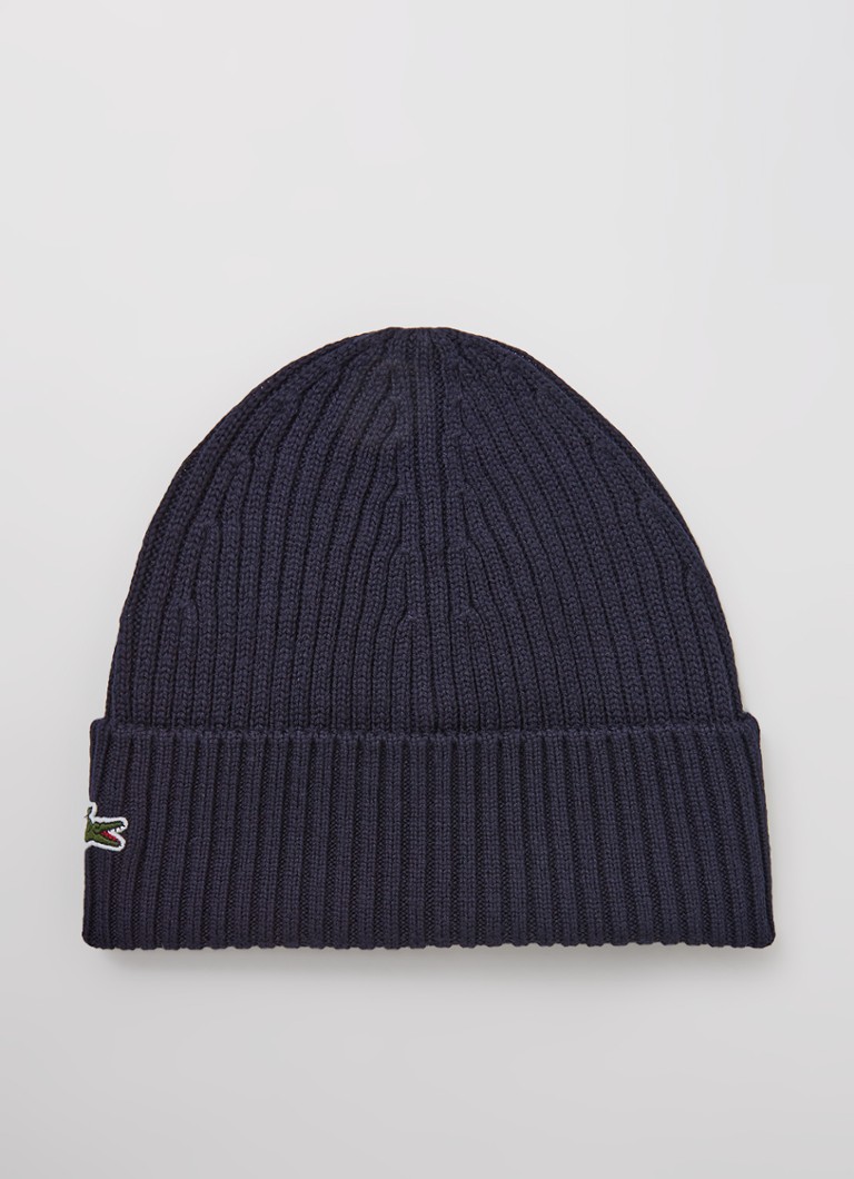 Lacoste wool beanie with logo embroidery