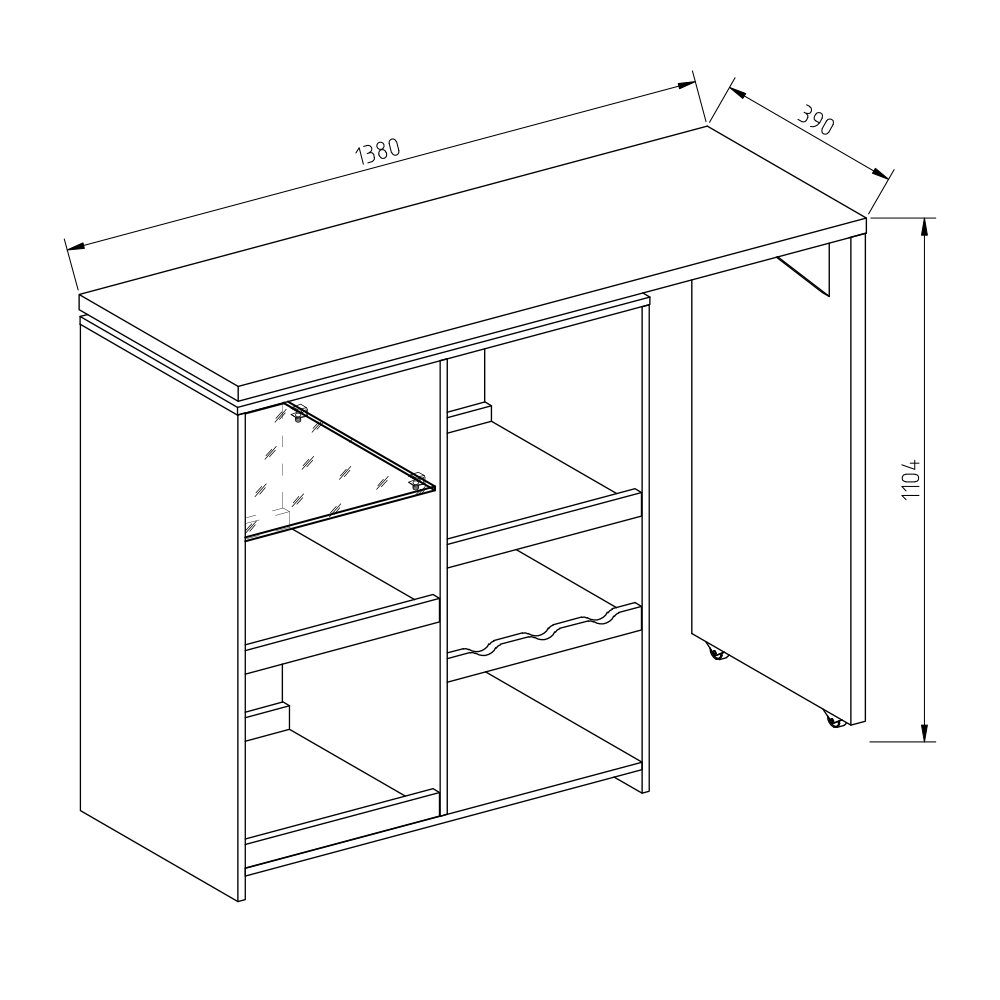 Vicco Bartisch Bartresen Stehtisch Bistrotisch VEGA Weiß drehbar