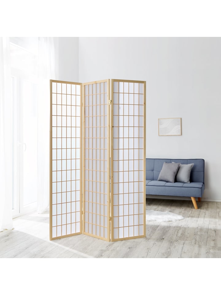 Homestyle4u 3-tlg. Paravent in Braun 132x175 günstig kaufen onesize
