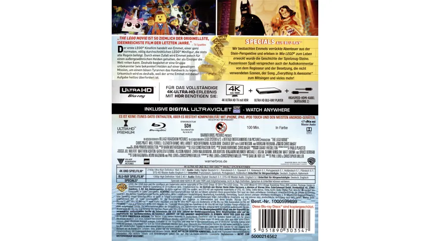The Lego Movie  (4K Ultra HD)