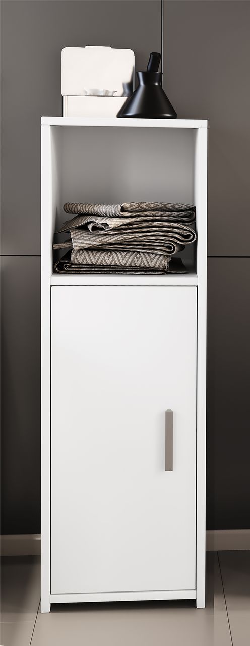 VCM Midischrank mit Drehtüre und 2 Fächer Zalo L Weiß