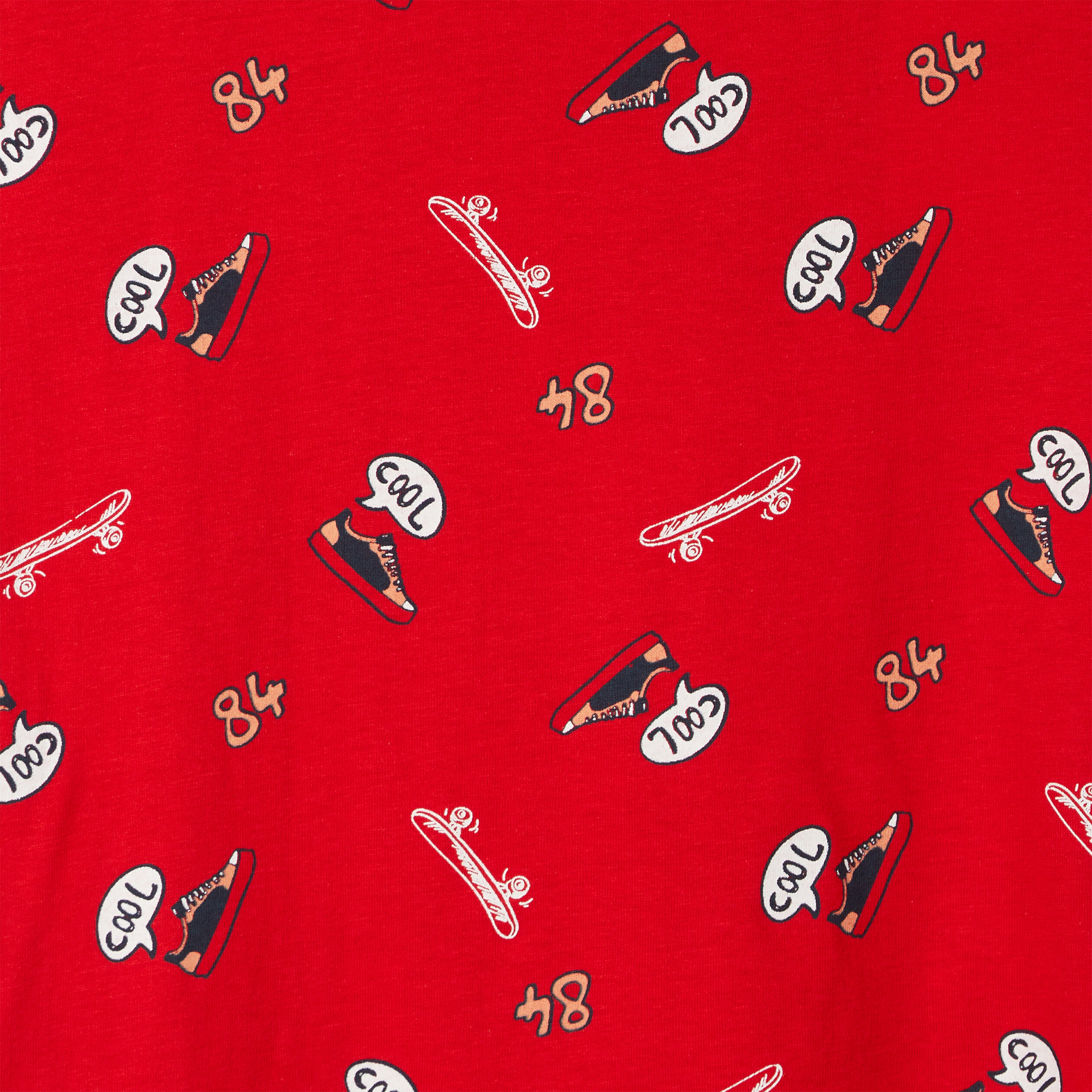 T-shirt manches courtes rouge fluo garçon | La Halle