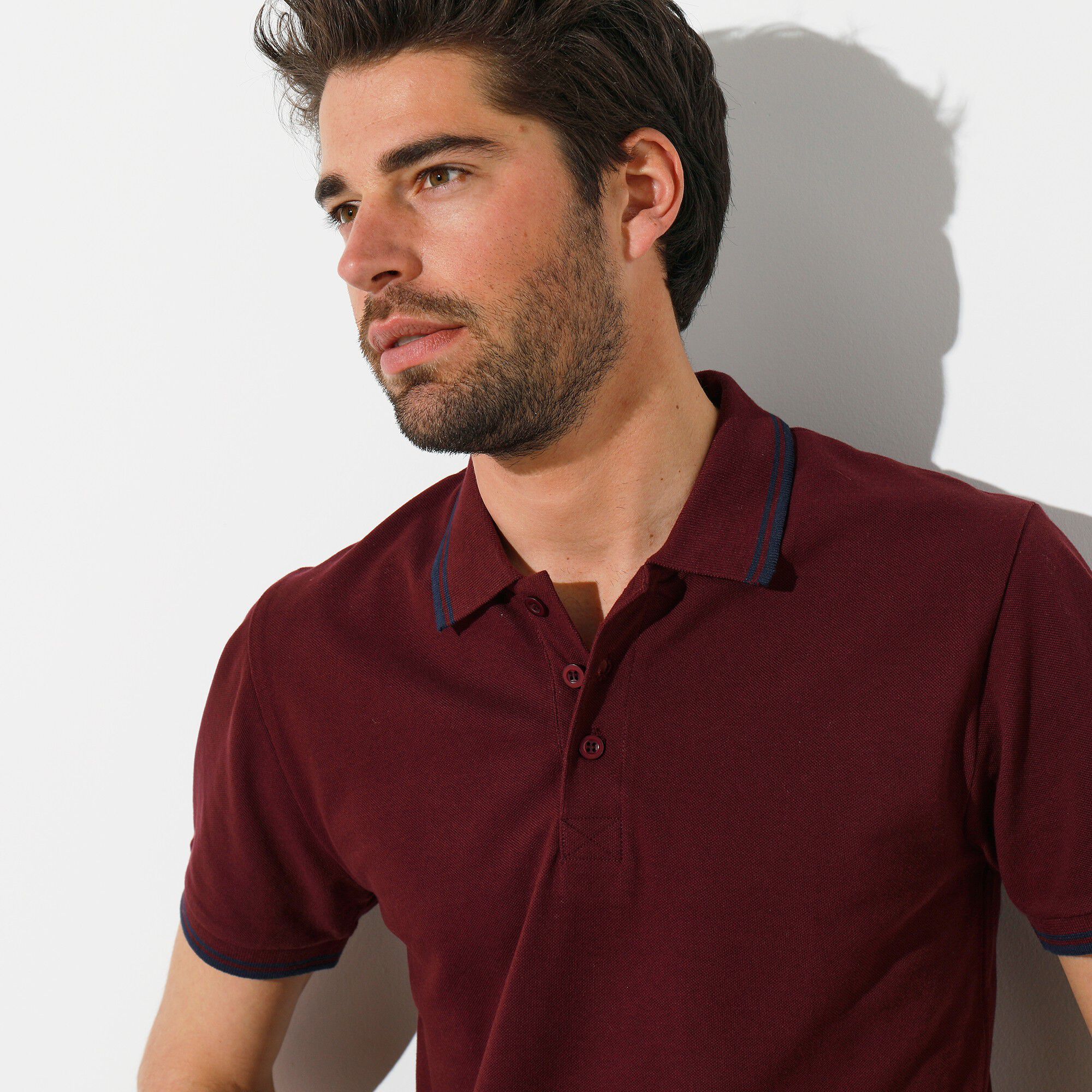 Polo uni maille piquée manches courtes