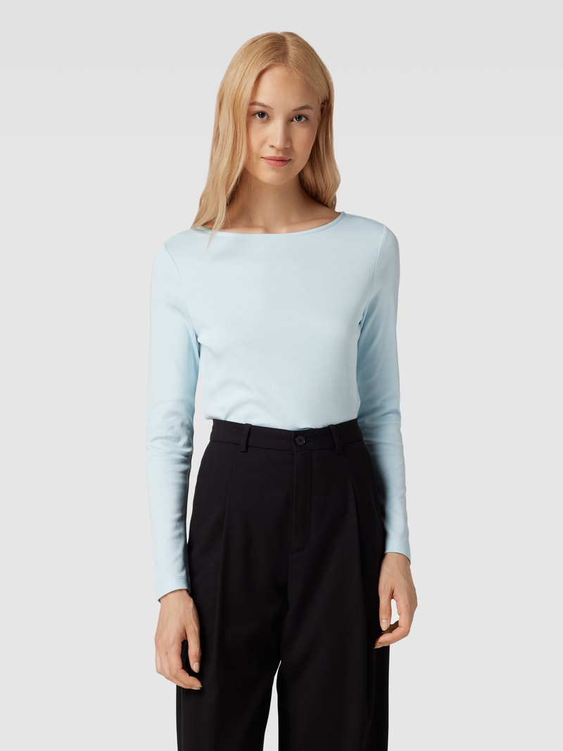 Longsleeve mit U-Boot-Ausschnitt in hellblau