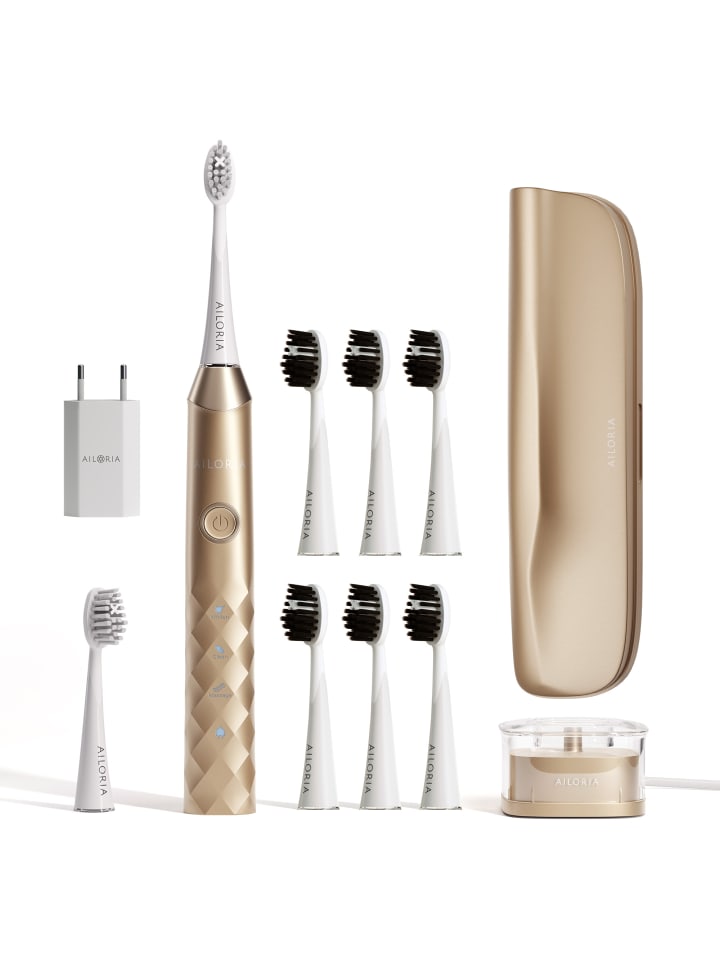 Ailoria SHINE BRIGHT SET USB-Schallzahnbürste Limited Edition in gold günstig kaufen onesize