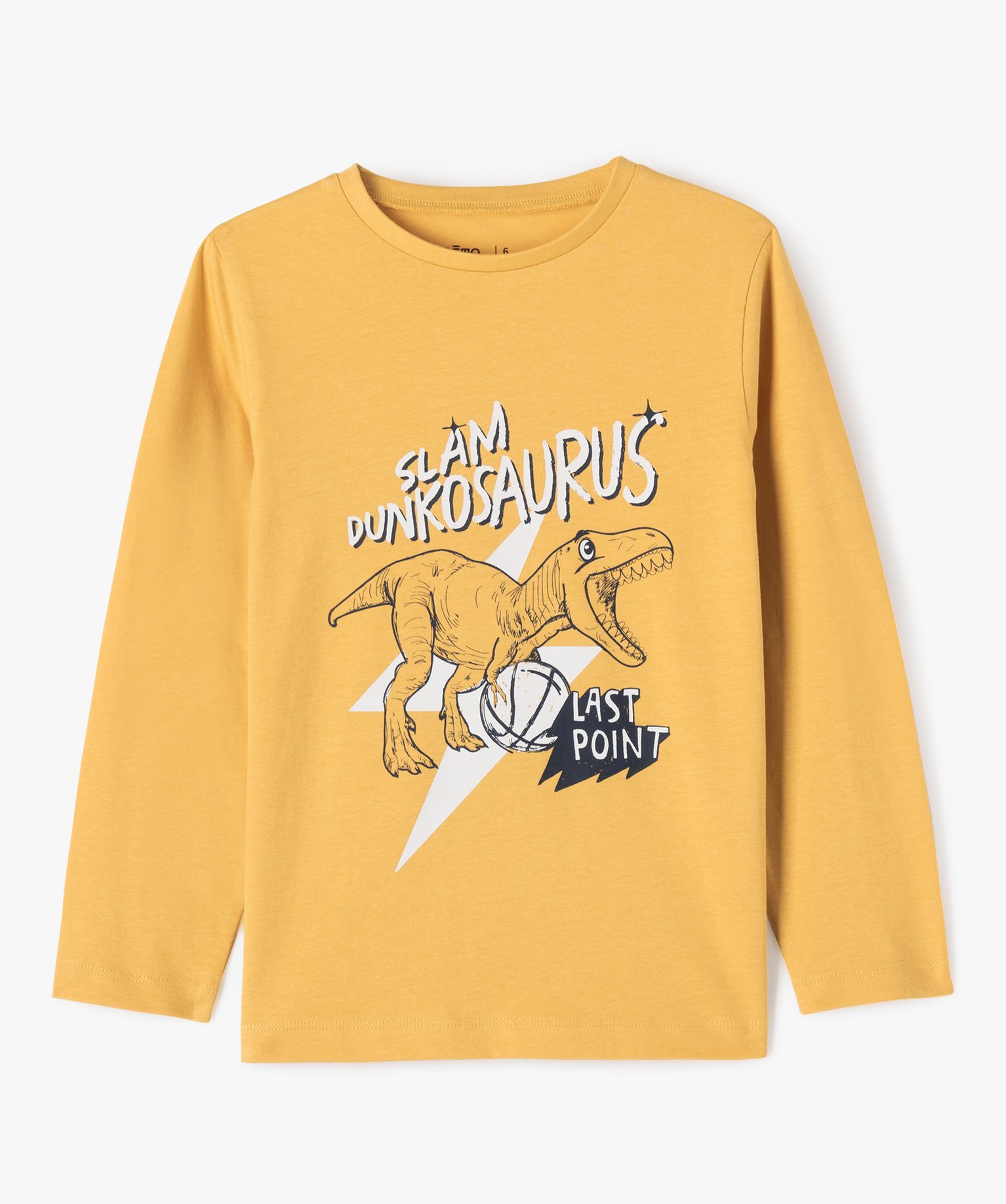 Tee-shirt à manches longues avec inscription Garçon jaune | GEMO