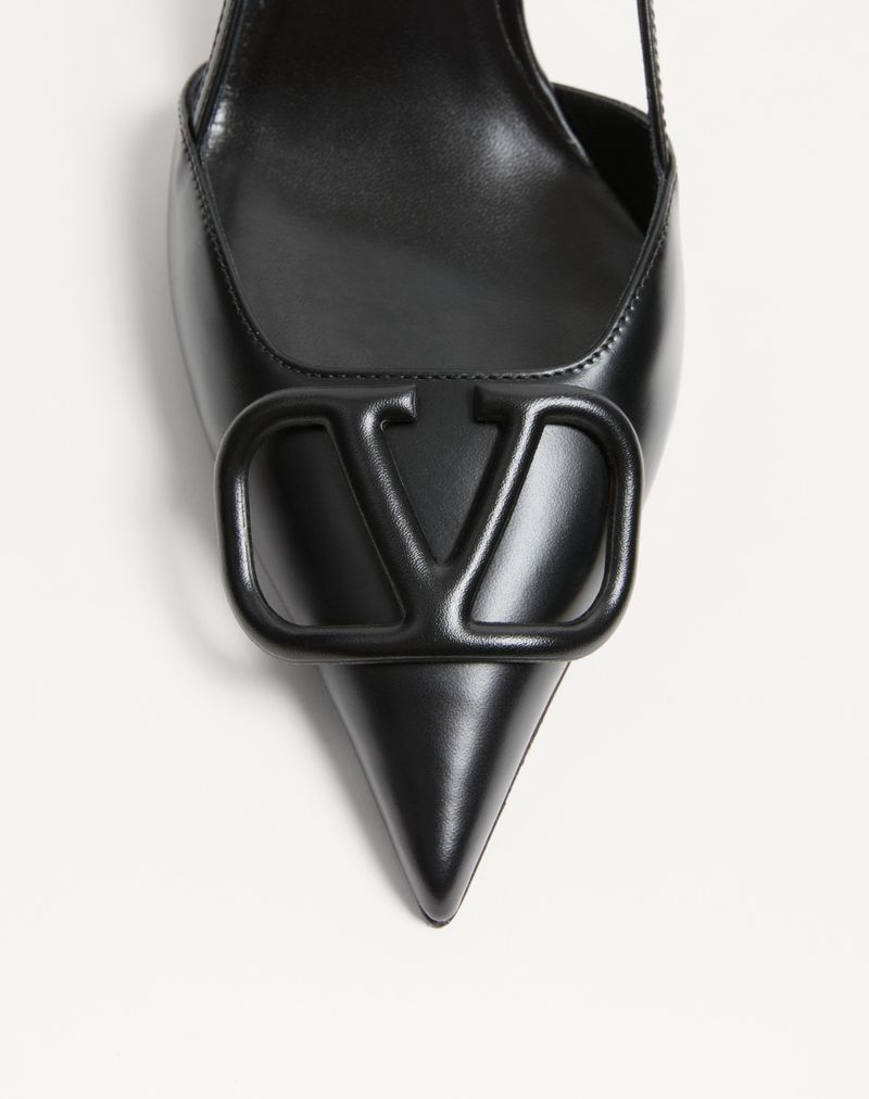 VLogo Signature Slingback Decote em pele de bezerro 80 mm