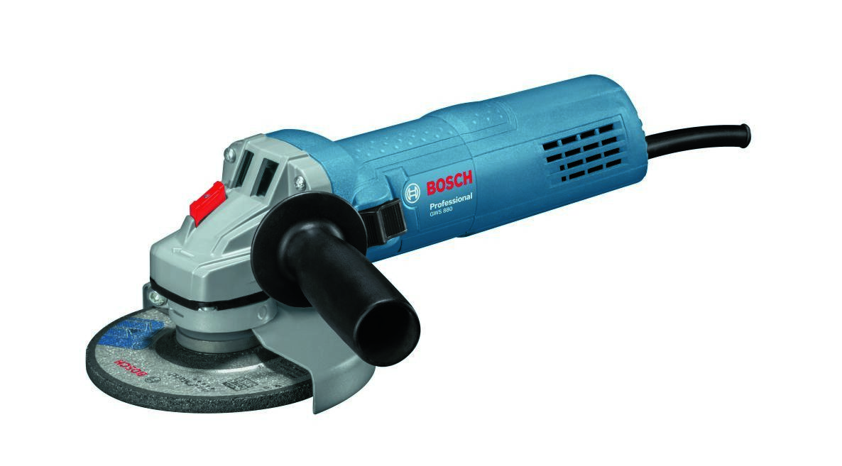 Bosch Blue 060139600A Γωνιακός τροχός GWS 880 (Προστατευτικό, λαβή, φλάντζα στήριξης, κλειδί και παξιμάδι σύσφιξης)