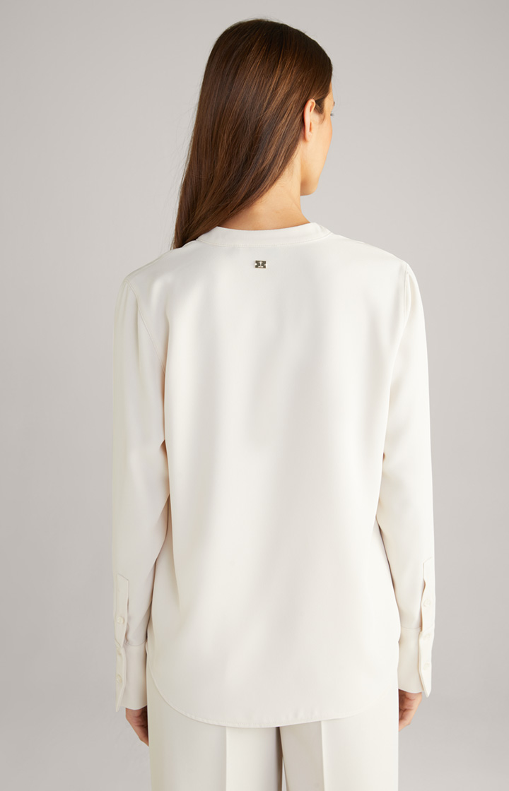 Twill-Bluse in Creme