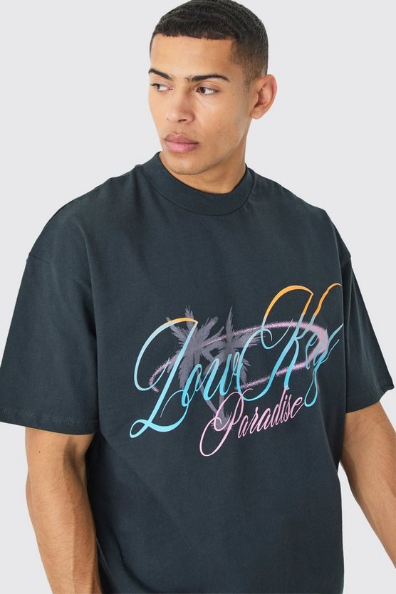 Oversize T-Shirt mit Paradise-Print