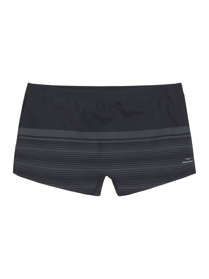 Venice Beach Boxer-Badehose in schwarz-grau günstig kaufen