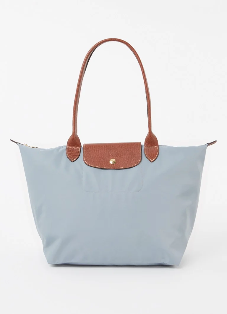 Geantă de umăr Longchamp Le Pliage Original L cu detalii din piele