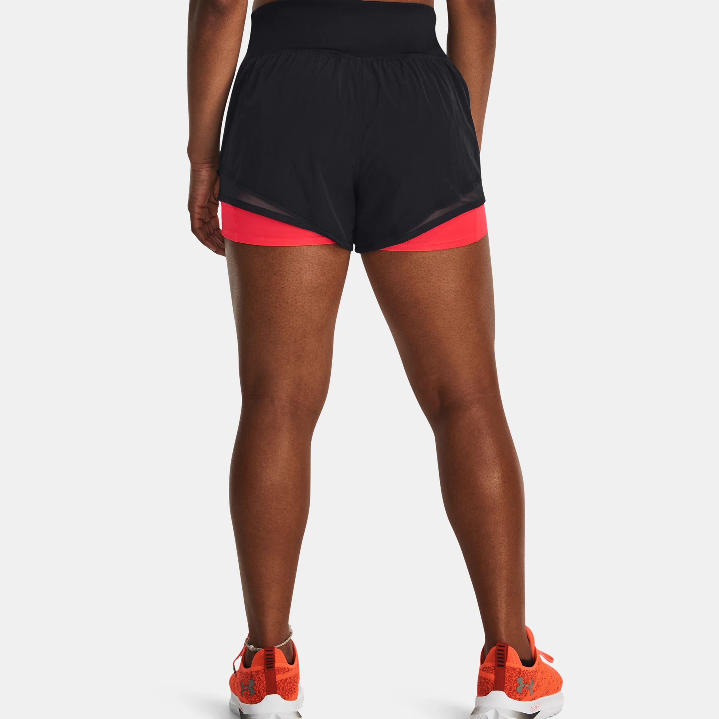 Run Everywhere Shorts Damen - Schwarz, Neonrot