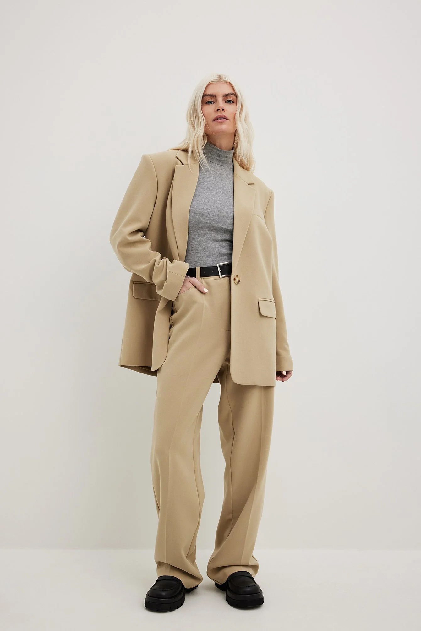 Melange-Blazer mit Oversized-Passform