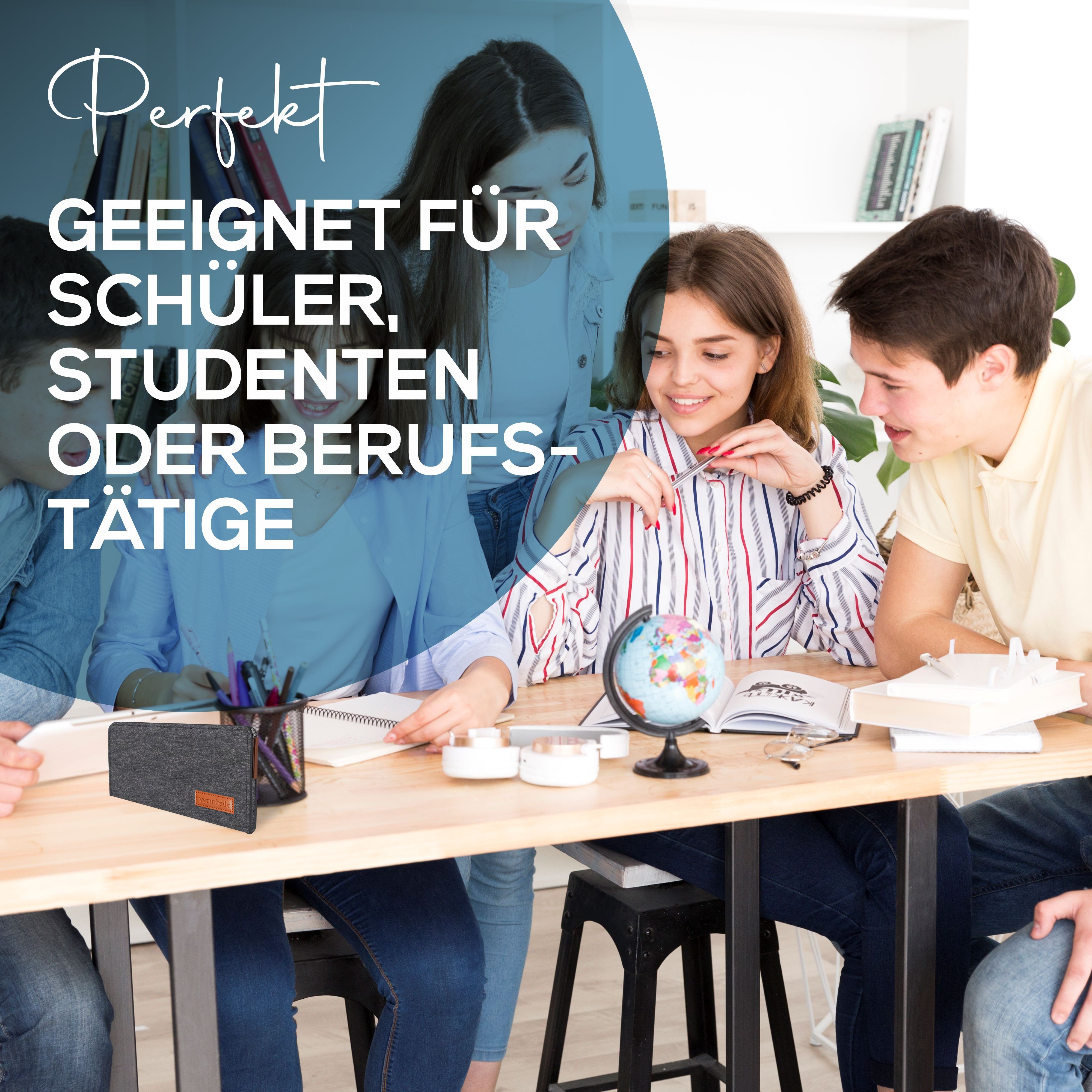 wortek Federmäppchen Filz Federmäppchen, 3fach, 1x Federmappe Mäppchen, 1x Schlampermäppche, (Set), Filztaschen Etui Mäppchen für Schule & Büro
