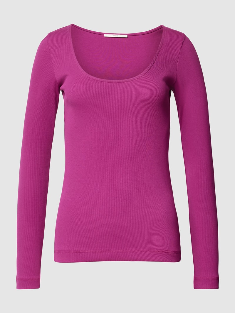 Longsleeve mit tiefem Rundhalsausschnitt in pink