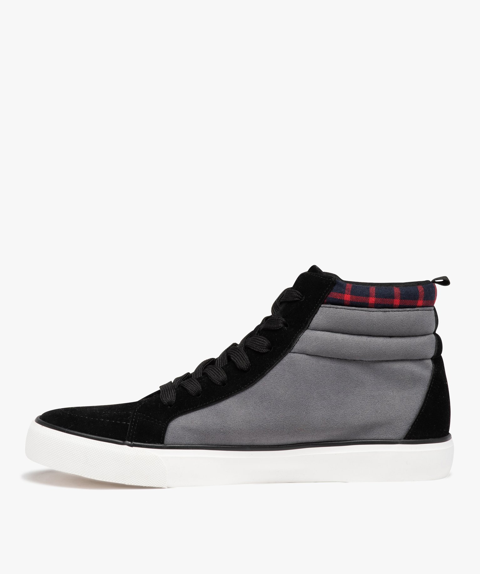 Baskets homme mid-cut en suédine à col rembourré noir | GEMO