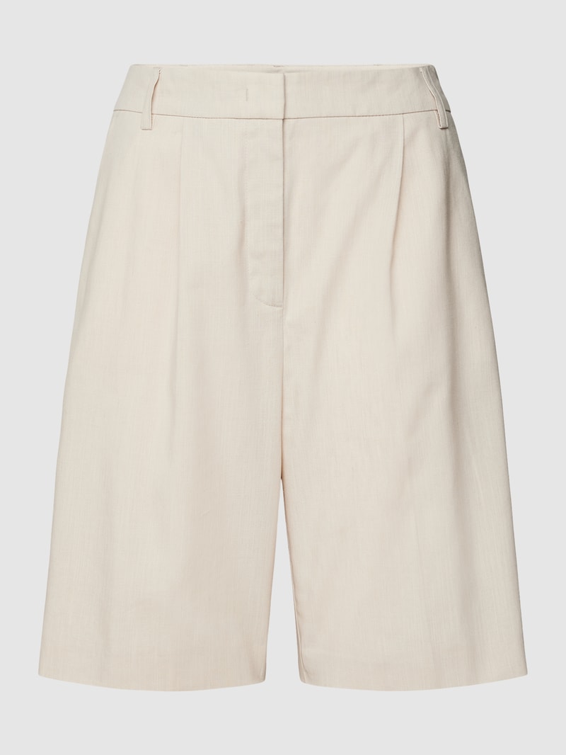 Chino-Shorts mit Bundfalten in sand meliert