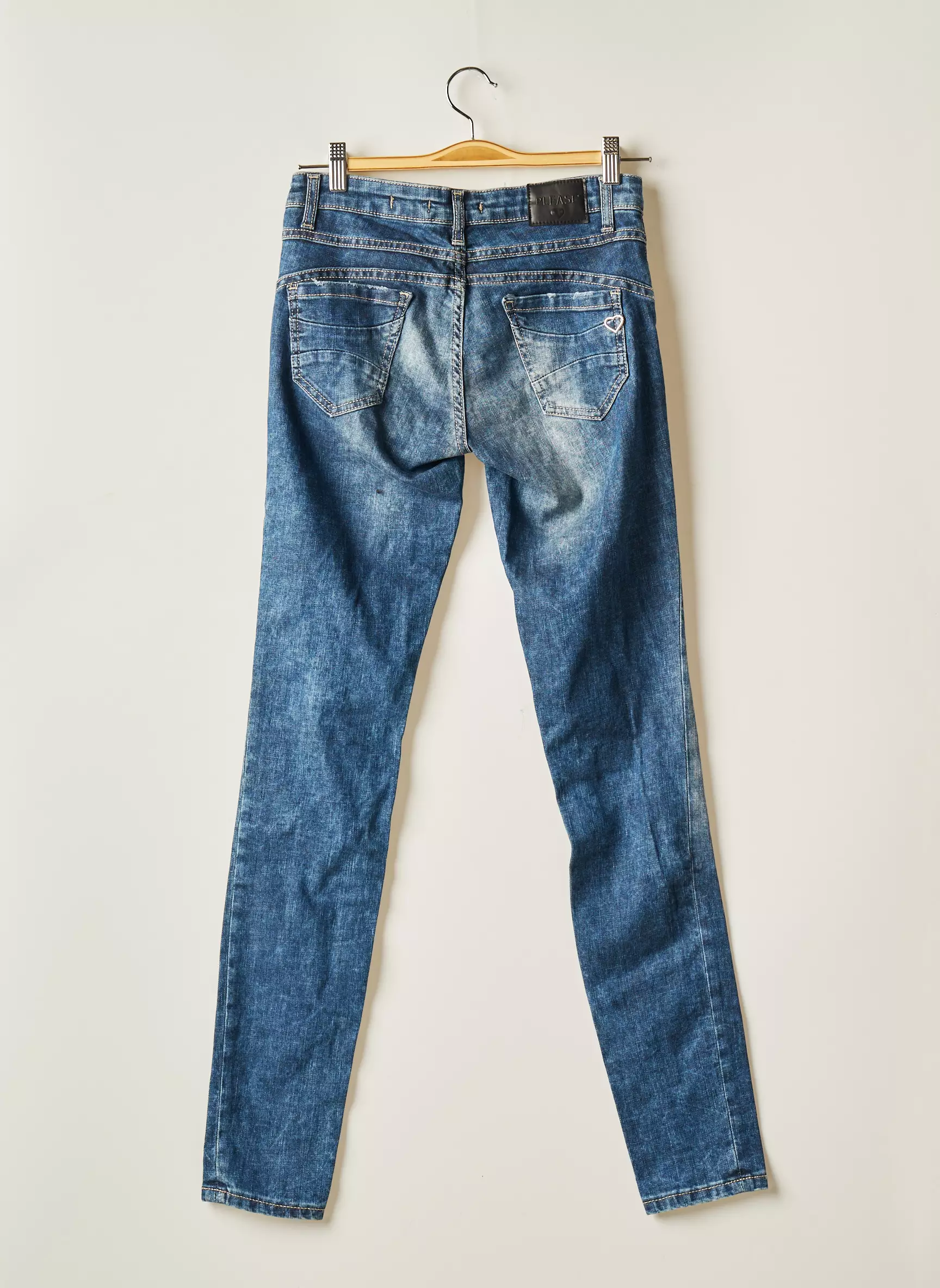 Please Jeans Coupe Slim Femme couleur bleu