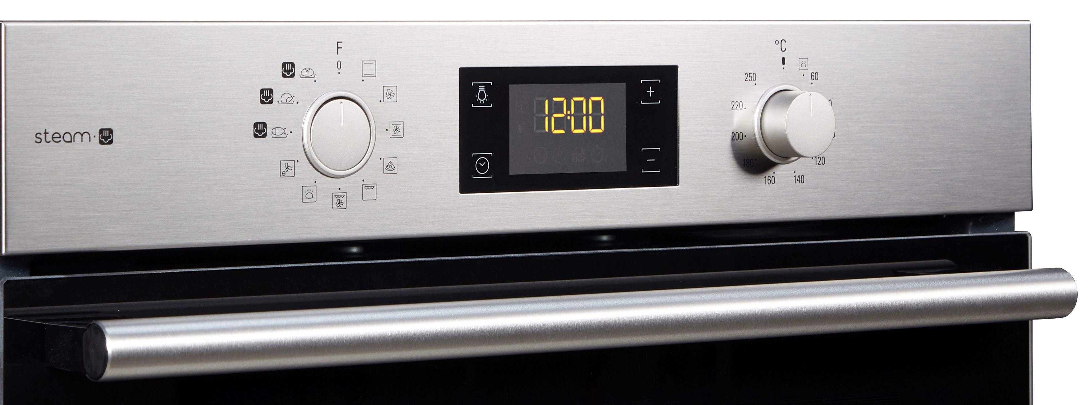 BAUKNECHT Backofen-Set BAKO Steam 2, mit 2-fach-Teleskopauszug, mit Dampffunktion