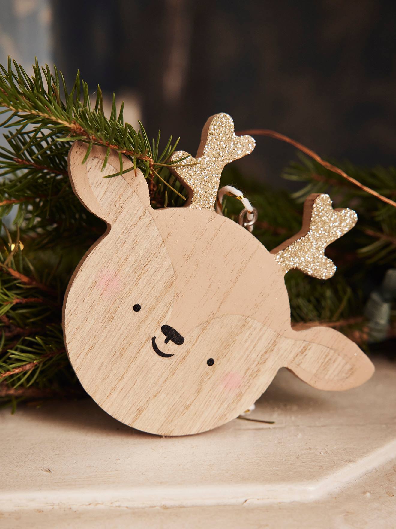 Vertbaudet 6er-Set Weihnachtsbaumdeko - pack natur