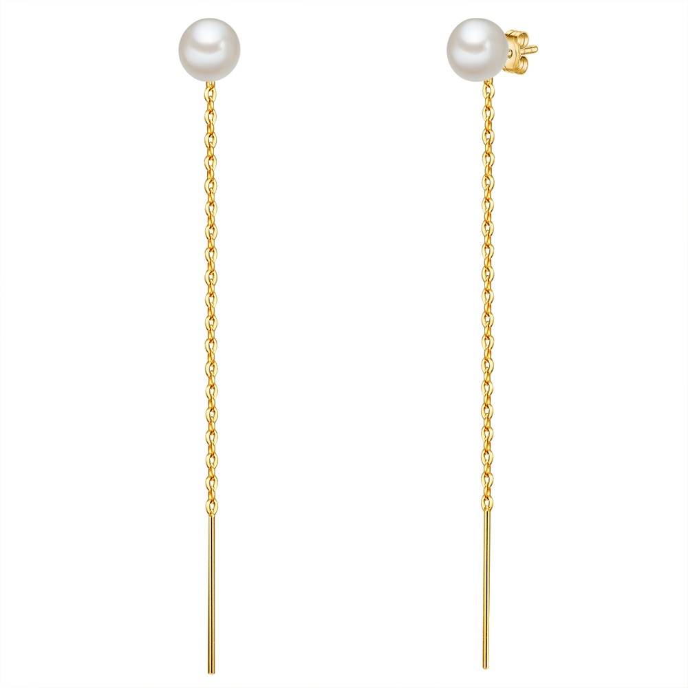 Valero Pearls Boucles d'oreille en perle Argent sterling Perle de culture d'eau douce en Or jau Boucles d'oreilles