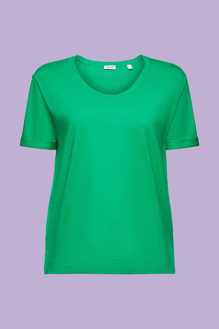 T-Shirt mit Slub-Struktur und U-Ausschnitt